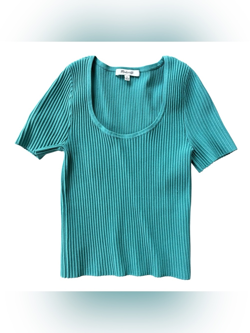 Madewell Ribbed Scoop Neck Tee - Teal Green